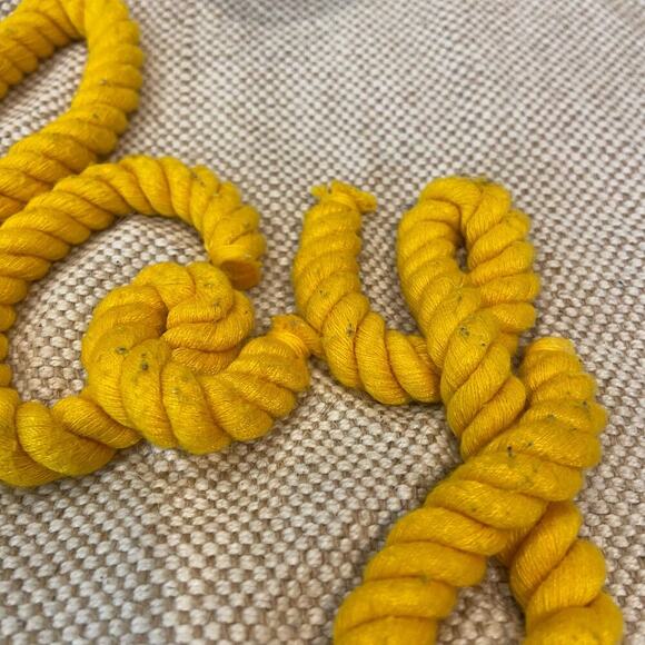 "PLAY" Burlap Tote Lined Women's Natural Sz OS Playful Beachy Seaside Coastal - Picture 5 of 8